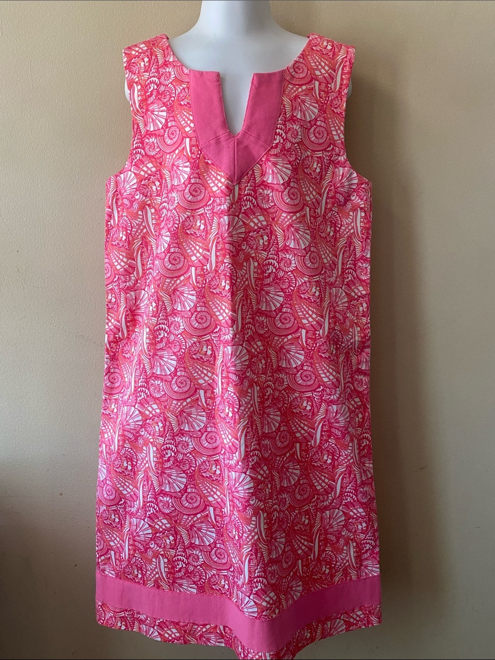 Vineyard Vines Girls Pink Seashell Print Cotton Shift Dress NWT